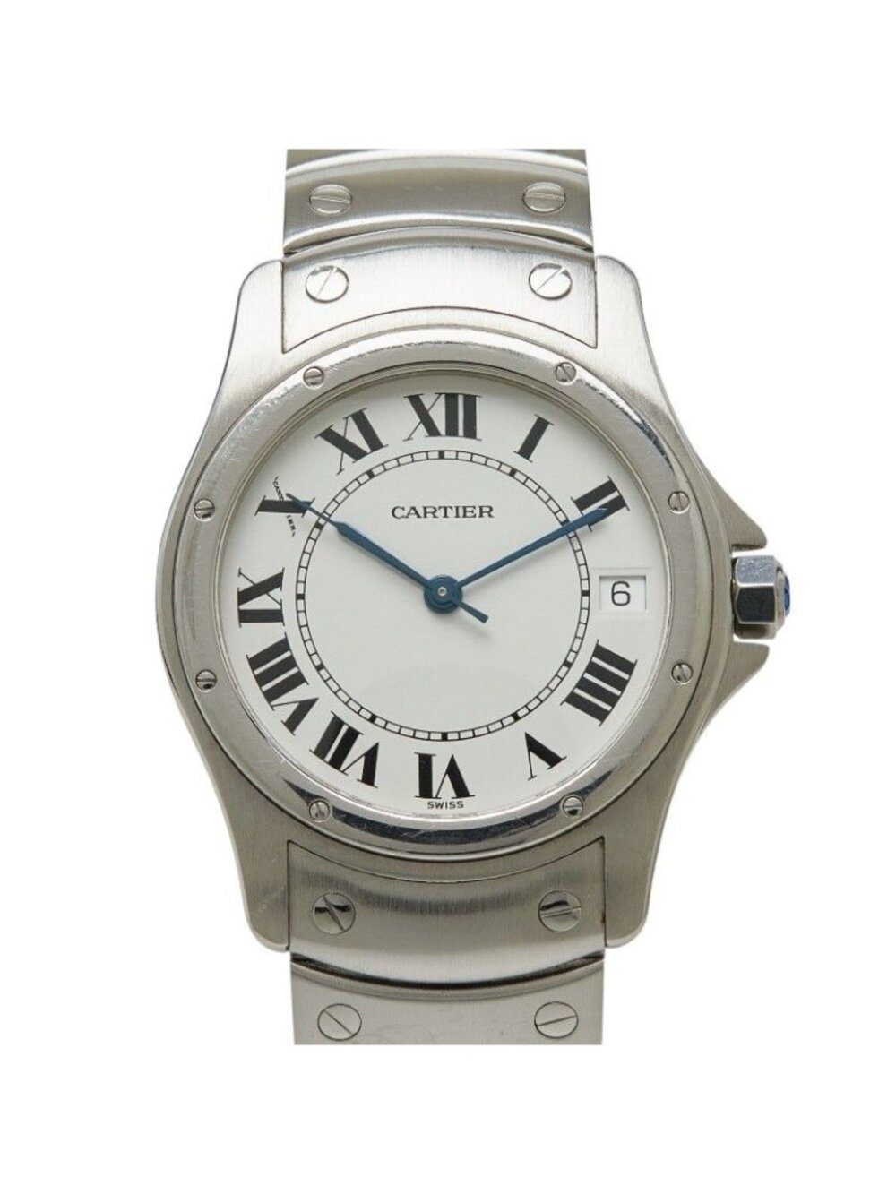 Cartier Santos Ronde Watch LM White Silver Stainless Steel